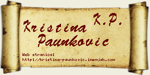 Kristina Paunković vizit kartica